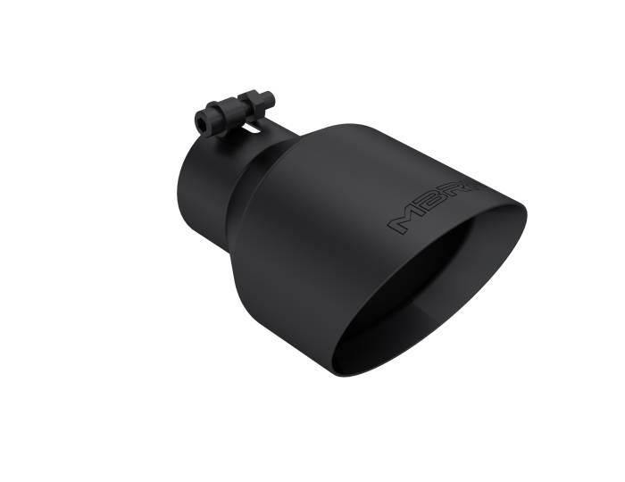 MBRP - MBRP Exhaust Tip; 5in OD Out; 3in ID; 8in Length; Angle Cut; Dual Wall; T304 - T5187BLK
