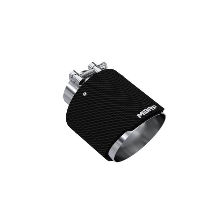 MBRP - MBRP Exhaust Tip; 5in OD Out; 2.5in ID; 6.5in Length; Angle Cut; Dual Wall; Carbon Fiber - T5190CF