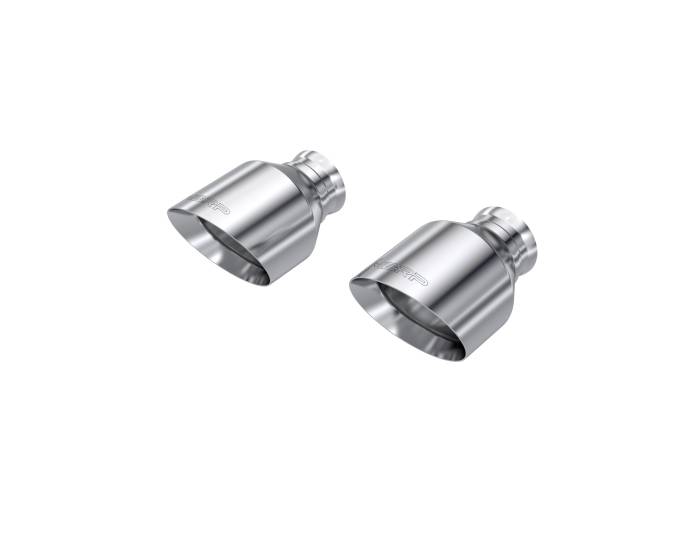 MBRP - MBRP Exhaust 5in. OD, SEC 70 inlet, 7.7in. in length, Dual Wall, Angle Cut, Tip Pairs. - T5197
