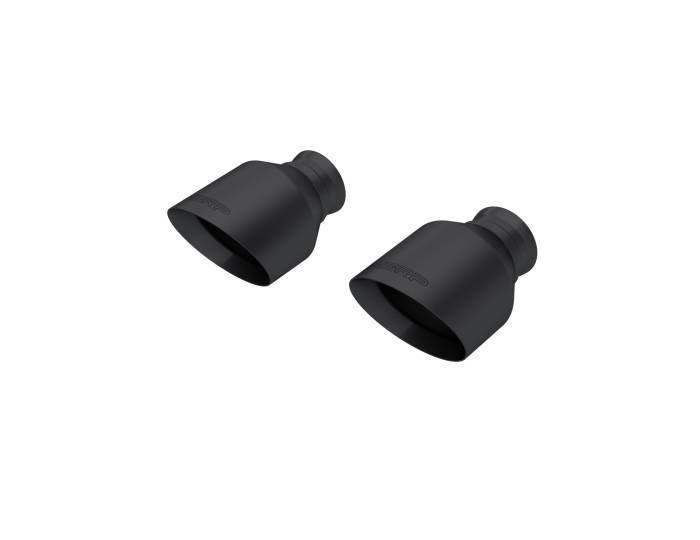 MBRP - MBRP Exhaust 5in. OD, SEC 70 inlet, 7.7in. in length, Dual Wall, Angle Cut, BLK Tip Pairs. - T5197BLK
