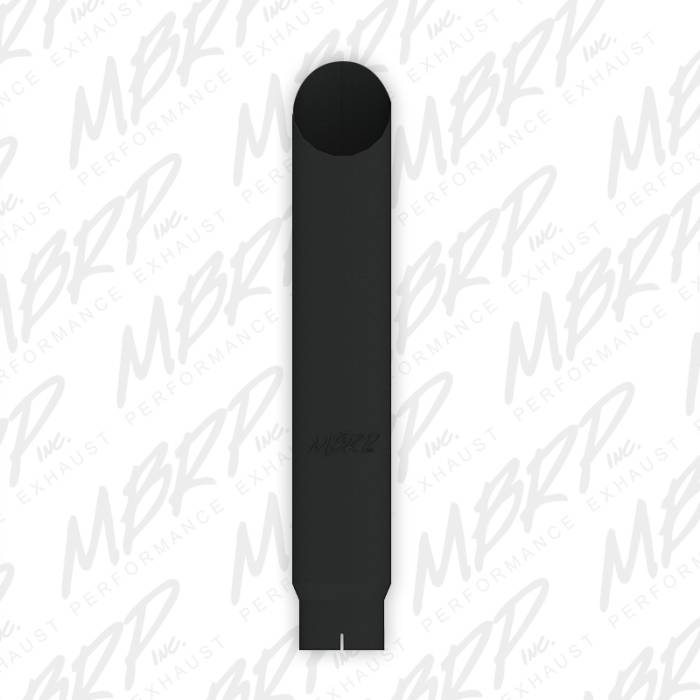 MBRP - MBRP Exhaust 1 pc Stack 6" Angle Cut 36" Black Coated, 5" inlet B1660BLK