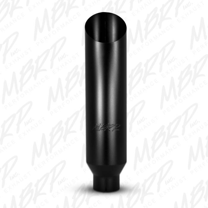 MBRP - MBRP Exhaust 1 pc Stack 8" Angle Cut 36" Black Coated, 5" inlet B1810BLK
