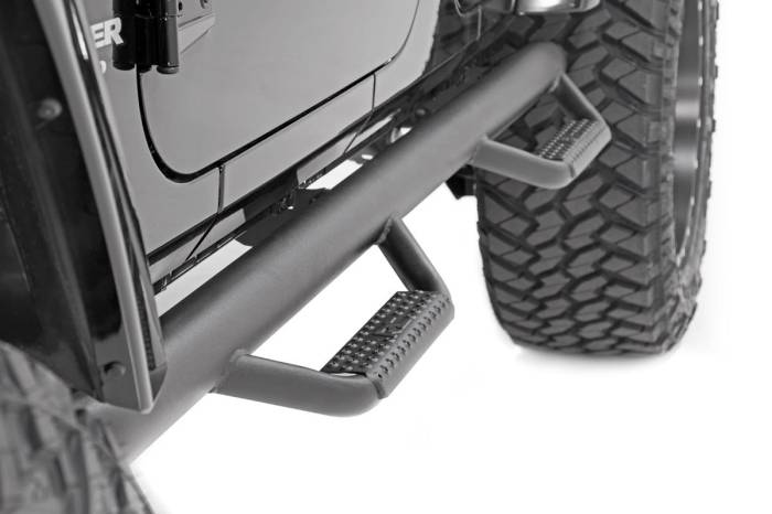 Rough Country - Rough Country Jeep Wheel to Wheel Nerf Steps 07-18 Wrangler JK 4 Door - 90764