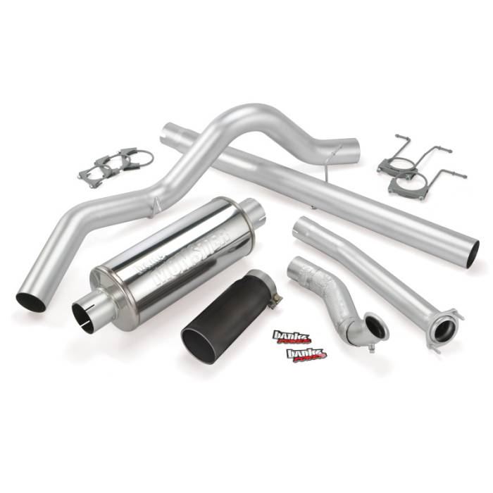 Banks Power - Banks Power 94-97 Ford 7.3L ECSB Monster Exhaust System - SS Single Exhaust w/ Black Tip - 46296-B