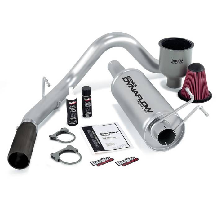 Banks Power - Banks Power 99-04 Ford 6.8L Ext/Crew S/D Stinger System - SS Single Exhaust w/ Black Tip - 49137-B