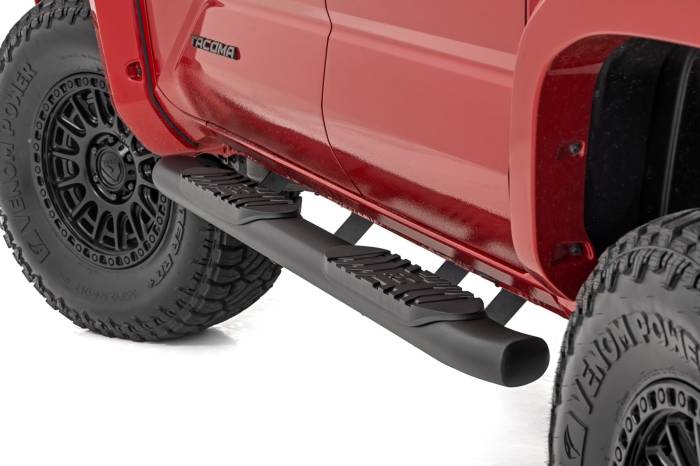 Rough Country - Rough Country Oval Nerf Step Double Cab Black Toyota Tacoma 2WD/4WD (2024-2026) - 21017