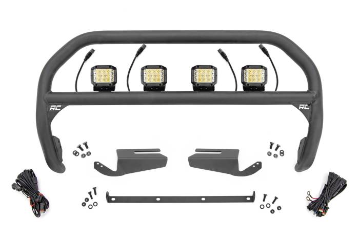 Rough Country - Rough Country Nudge Bar 3 Inch Wide Angle Led (x4) Oe Modular Steel Ford Bronco (21-25) - 51105