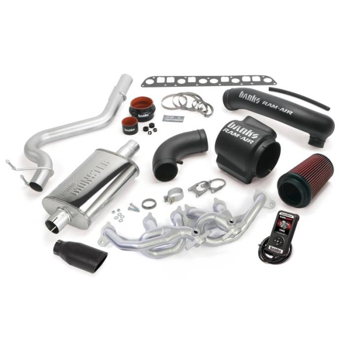 Banks Power - Banks Power 00-03 Jeep 4.0L Wrangler PowerPack System - SS Single Exhaust w/ Black Tip - 51333-B
