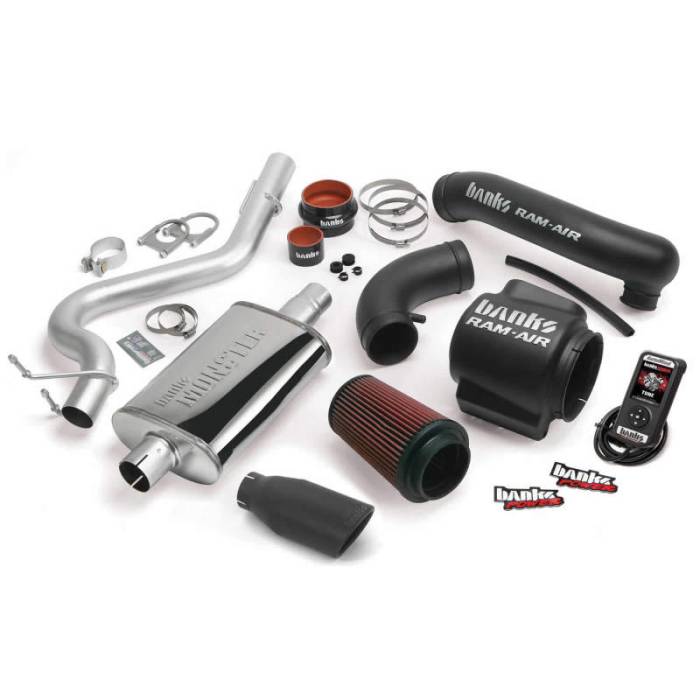 Banks Power - Banks Power 04-06 Jeep 4.0L Wrangler Stinger System - SS Single Exhaust w/ Black Tip - 51334-B