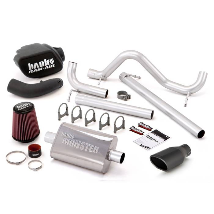 Banks Power - Banks Power 07-11 Jeep 3.8L Wrangler - 4dr Stinger Sys (no AutoMind) - SS Single Exh w/ Black Tip - 51340-B