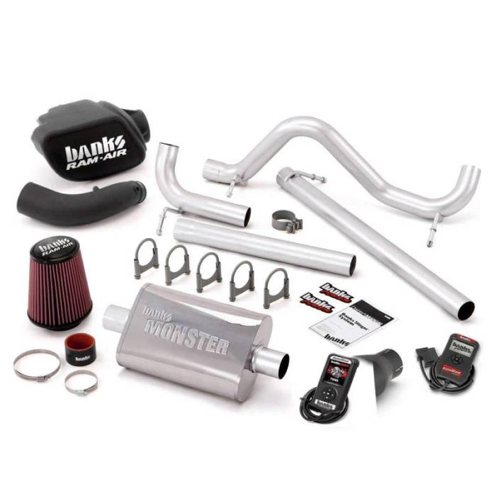 Banks Power - Banks Power 07-11 Jeep 3.8L Wrangler - 4dr Stinger Sys w/ AutoMind - SS Single Exhaust w/ Black Tip - 51341-B