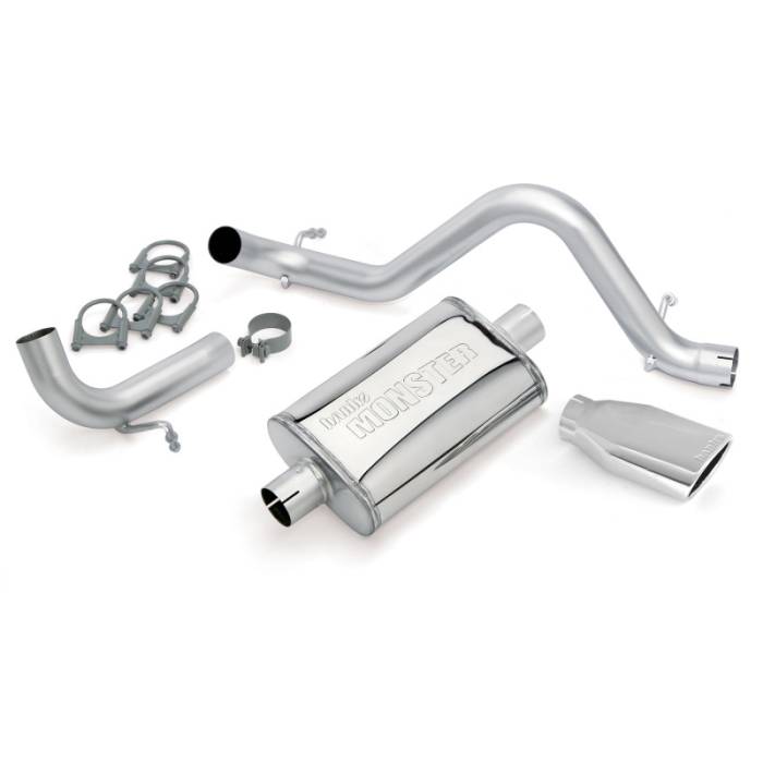 Banks Power - Banks Power 12-15 Jeep 3.6L Wrangler (All) - 2dr Monster Exh Sys - SS Single Exh w/ Chrome Tip - 51342