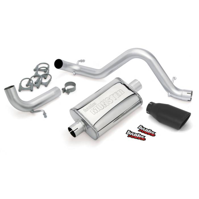 Banks Power - Banks Power 12-15 Jeep 3.6L Wrangler (All) - 2dr Monster Exh Sys - SS Single Exh w/ Black Tip - 51342-B
