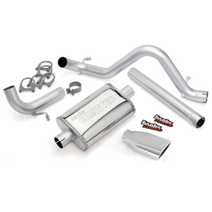 Banks Power - Banks Power 12-15 Jeep 3.6L Wrangler (All) - 4dr Monster Exh Sys - SS Single Exh w/ Chrome Tip - 51343