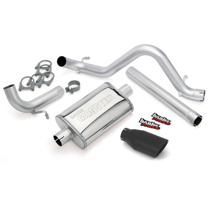Banks Power - Banks Power 12-15 Jeep 3.6L Wrangler Unlimited - 4dr Monster Exh Sys - SS Single Exh w/ Black Tip - 51343-B