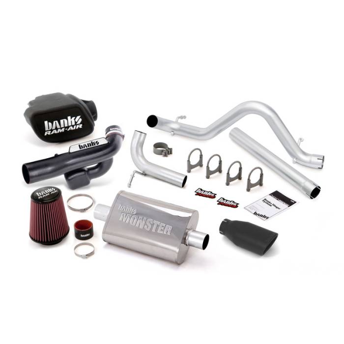 Banks Power - Banks Power 12-15 Jeep 3.6L Wrangler (All) 4dr Stinger Sys (no AutoMind) - SS Single Exh w/ Blk Tip - 51345-B
