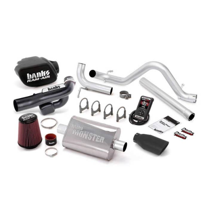 Banks Power - Banks Power 12-14 Jeep 3.6L Wrangler - 4dr Stinger Sys w/ AutoMind - SS Single Exhaust w/ Black Tip - 51349-B
