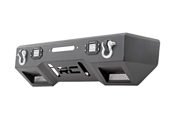 Rough Country - Rough Country Jeep Front Stubby LED Winch Bumper Chrome Series JK, JL, Gladiator JT - 11830