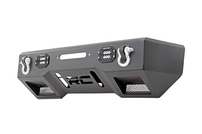 Rough Country - Rough Country Jeep Front Stubby LED Winch Bumper Black Series JK, JL, Gladiator JT - 11831