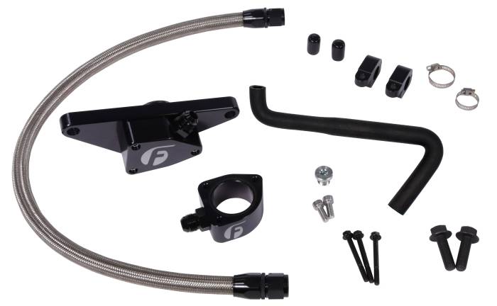 Fleece Performance - Fleece Cummins Coolant Bypass Kit (2006-2007 Auto Trans) w/ Stainless Steel Braided Line - FPE-CLNTBYPS-CUMMINS-0607-SS