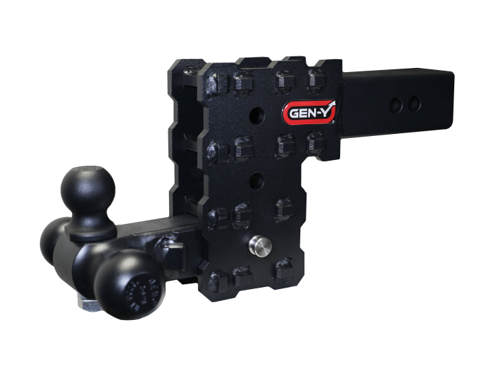 Gen-Y Hitch - Gen-Y Hitch PHANTOM-X 2.5" Solid Shank 5" Drop 1.6K TW 16K Hitch & GH-052 Tri-Ball Mount - GH-2433X