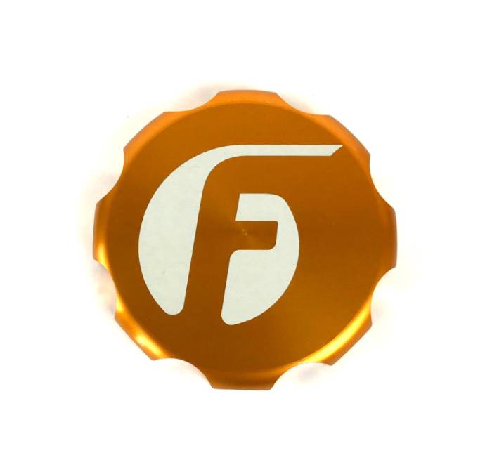 Fleece Performance - Fleece Performance 03-20016 Cummins Billet Oil Cap Cover - Orange - FPE-OC-CR-F-ORG