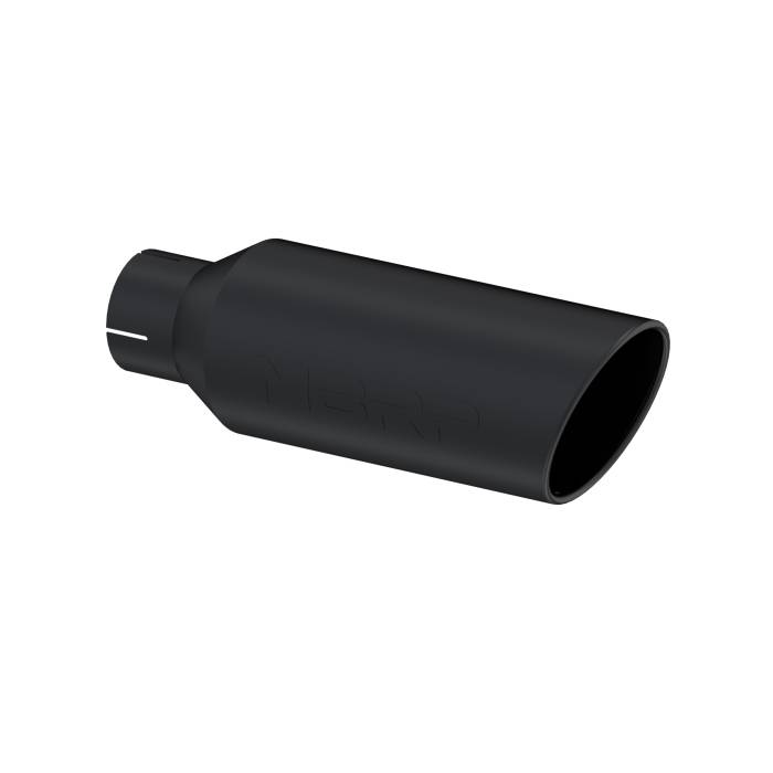 MBRP - MBRP Exhaust Tip; 5in. O.D.; Angled Rolled End; 3in. inlet 15in. in length; Black Coated - T5163BLK