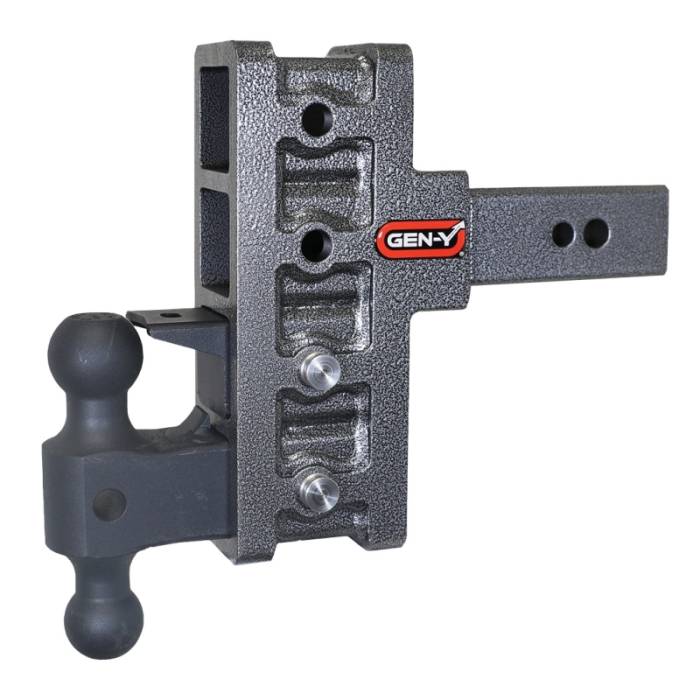 Gen-Y Hitch - Gen-Y Mega Duty 2.5in Shank 6in Offset Drop 32K Hitch w/GH-0161 Dual-Ball/GH-0162 Pintle Lock - GH-1924