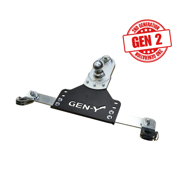 Gen-Y Hitch - Gen-Y 18-19 GM Short/Long Bed GoosePuck II 5in Offset Ball Puck Mount 25K TW w/Safety Chain Anchors - GH-21015