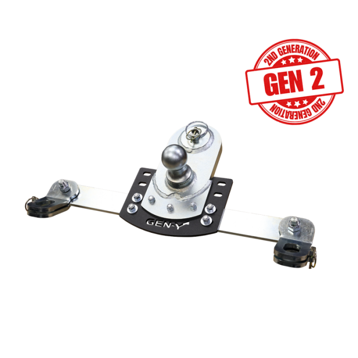 Gen-Y Hitch - Gen-Y 20-24 GM Short/Long Bed GoosePuck II 5in Offset Ball Puck Mount 25K TW w/Safety Chain Anchors - GH-21017