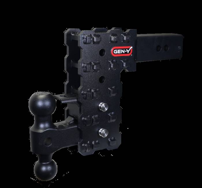 Gen-Y Hitch - Gen-Y Phantom-X 2.5in Solid Shank 7.5in Drop 1.6K TW 16K Hitch w/GH-051 Dual-Ball & GH-032 Pintle LK - GH-2424X