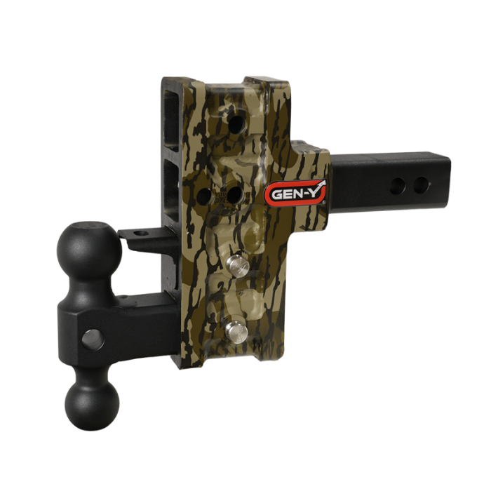 Gen-Y Hitch - Gen-Y Mega Duty 2in Shank 5in Offset Drop 1.5K TW 10K Hitch w/GH-031 Dual-Ball/GH-032 - Mossy Oak - GH-424-MO