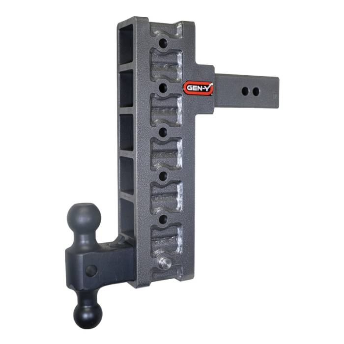 Gen-Y Hitch - Gen-Y Mega Duty 2.5in Shank 12in Offset Drop 3K TW 21K Hitch w/GH-061 Dual-Ball - GH-916