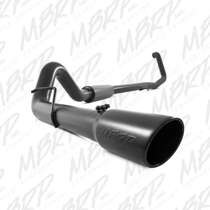 MBRP - MBRP Exhaust 4" Turbo Back, Single Side Black Coated S6200BLK