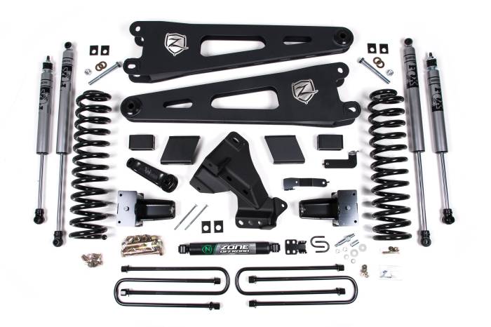 Zone Offroad - Zone Offroad Zone 5" Radius Arm Suspension Lift Kit, 3" Rear, Block, 3 Leaf Main - Fox Shocks - ZONF126F