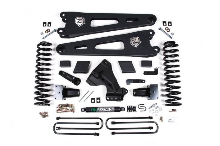Zone Offroad - Zone Offroad Zone 7" Radius Arm Suspension Lift Kit, 4.5" Rear, Block - No Shocks - ZONF127
