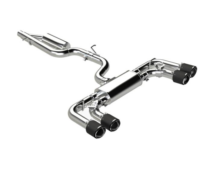 MBRP - MBRP 2022 Volkswagen Golf R MK8 T304 Stainless Steel 3in Cat-Back, Quad Rear Exit- Carbon Fiber Tip - S46133CF