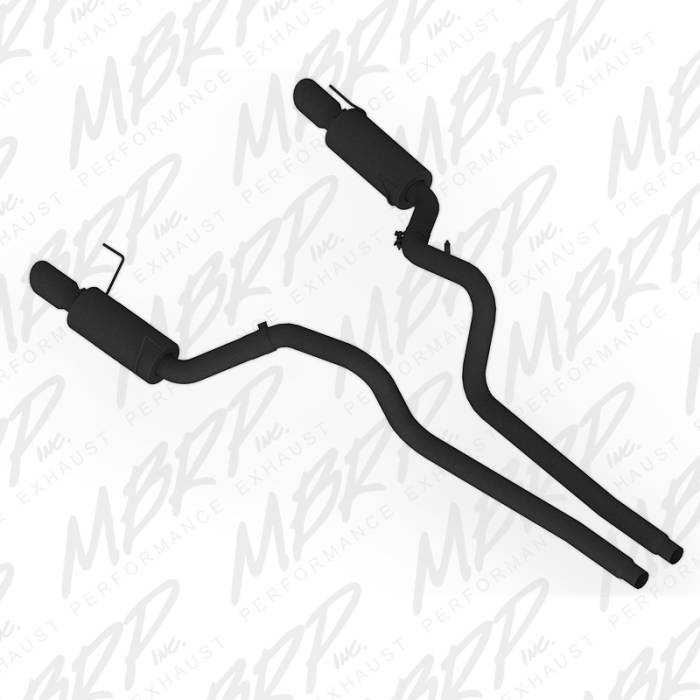 MBRP - MBRP Exhaust 3" Cat Back, Dual Split Rear, Street Version, 4" tips, Black S7269BLK