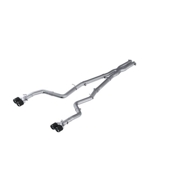 MBRP - MBRP 15-16 Dodge Challenger 5.7L HEMI SS 3in Quad Split Rear Exit w/ Carbon Fiber Tips - T304 - S71163CF