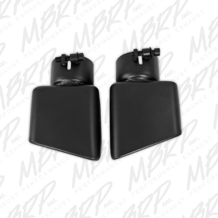 MBRP - MBRP Exhaust Tip, 4 1/2"x 3", Rectangle, Angled Cut, 3" O.D. inlet, Driver Side, Blk T5119BLK