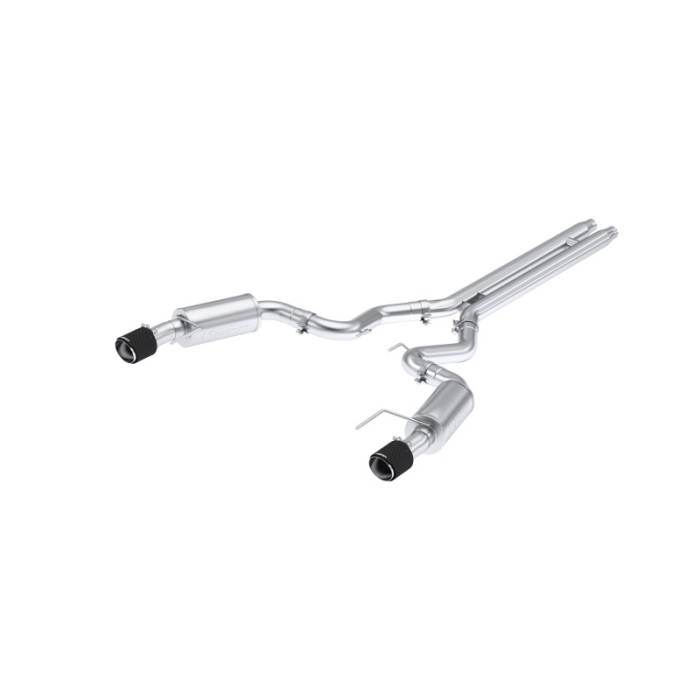 MBRP - MBRP 2024 Ford Mustang GT S650, 5.0L 3inCat-Back Dual Split Rear with Carbon Fiber Tips (Street) - S72513CF