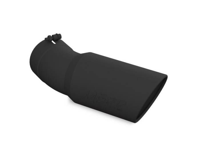 MBRP - MBRP Universal Tip 6in OD 5in Inlet 15.5in Length 30 Deg Bend Angled Rolled End Black - T5154BLK