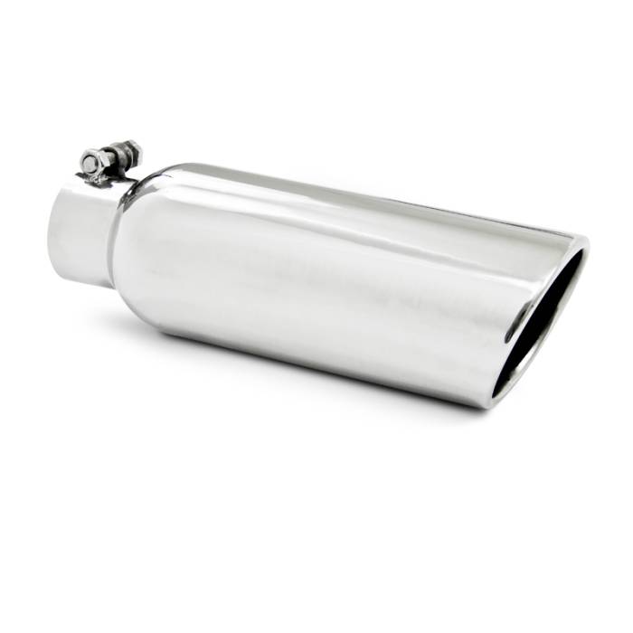 MBRP - MBRP Exhaust 4" OD, 2.5" inlet, 12" in length, Angled cut Rolled End, Weld on, T304 T5140