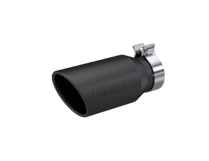 MBRP - MBRP Universal Tip 4.5in OD / 3.2in Inlet / 10in Length / Angled Cut Rolled End - Black - T5196BLK