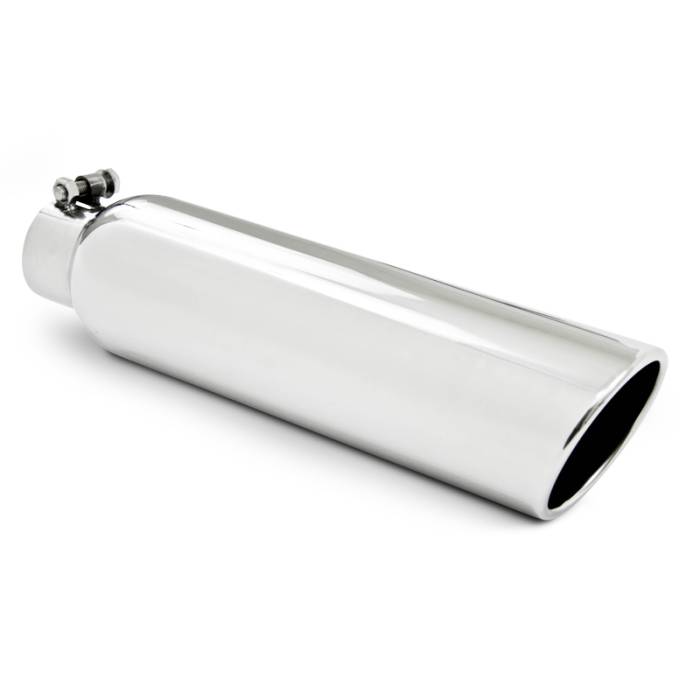MBRP - MBRP Exhaust 4" OD, 2.5" inlet, 16" in length, Angled Cut Rolled End, Clampless, no weld T5145