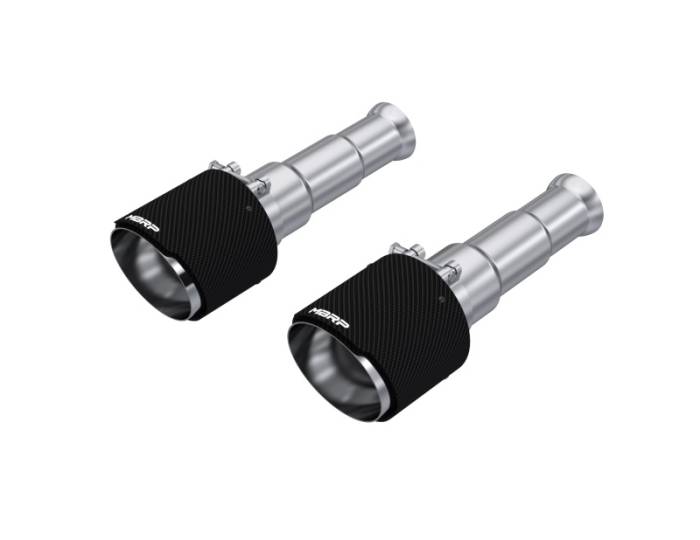 MBRP - MBRP 19-24 Ram 1500 Classic 5.7L Hemi 5in OD Dual Wall Angle Cut T304 Carbon Fib Exhaust Tips - Pair - T5200CF