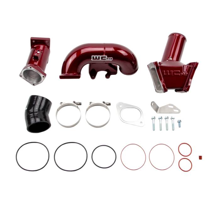 Wehrli - Wehrli 2007.5-2010 LMM Duramax High Flow 3in Y-Bridge Kit- WCFab Red - WCF100164-RED