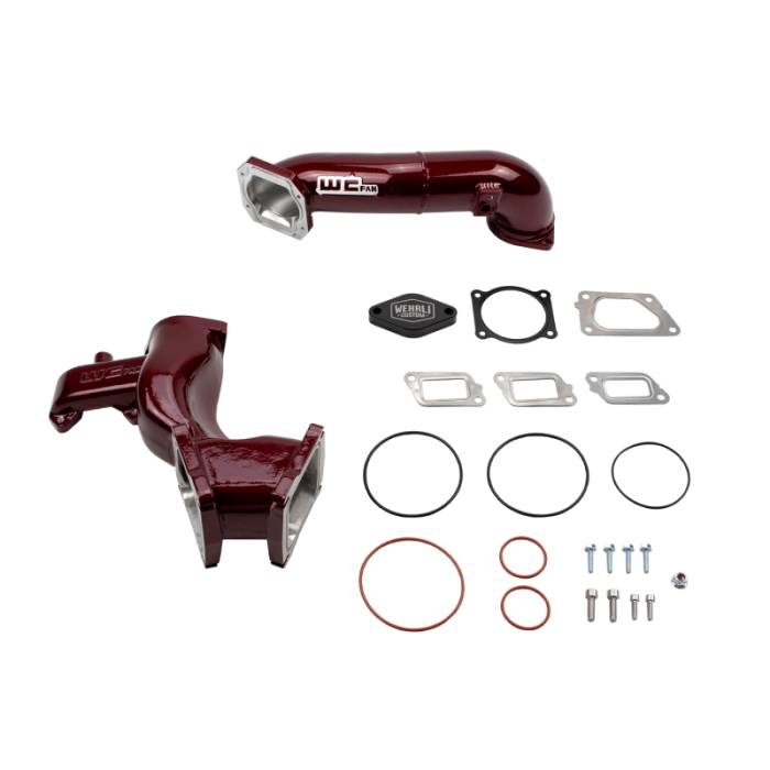 Wehrli - Wehrli 11-16 Chevrolet 6.6L LML Duramax High Flow Y-Bridge Kit - WCFab Red - WCF100165-RED