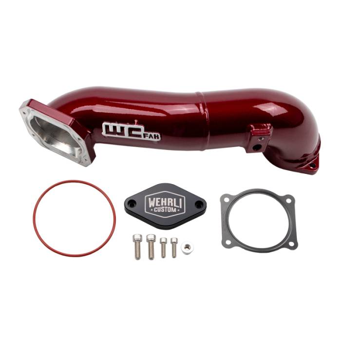 Wehrli - Wehrli 11-16 LML Duramax Passenger Side Upper Crossover Intercooler Pipe Kit - WCFab Red - WCF100328-RED