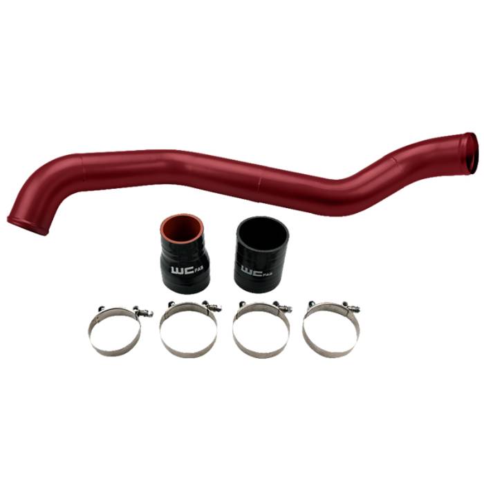 Wehrli - Wehrli 01-04 Chevrolet 6.6L LB7 Duramax Driver Side 3in Intercooler Pipe - WCFab Red - WCF100349-RED